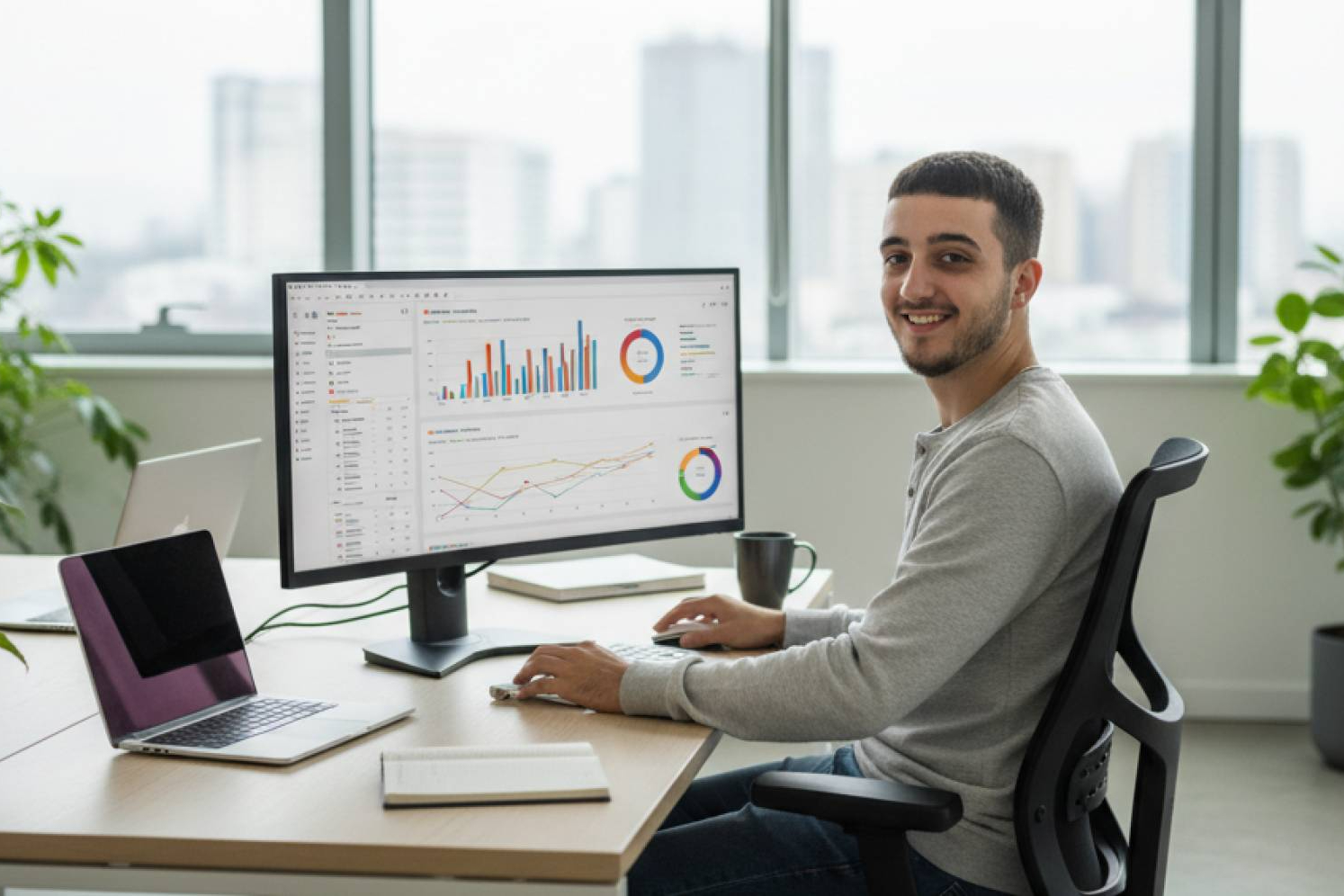 Leo Ramos, founder of LLM Visibility, in his Barcelona office
